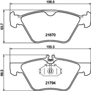 DON Front Brake Pad Set fits Chrysler Crossfire 2003-2008 3.2