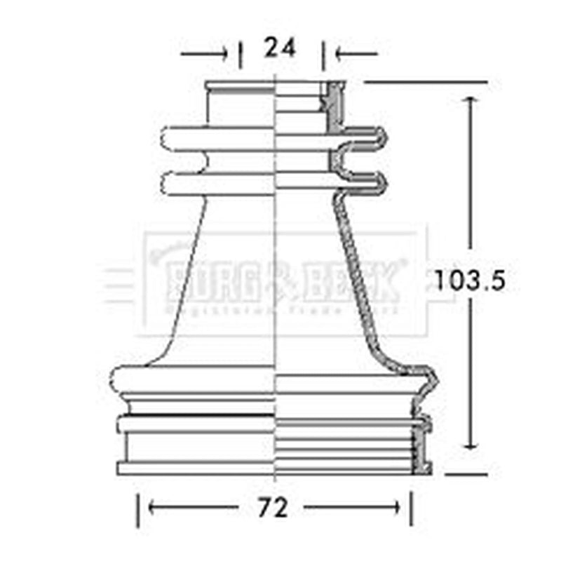 Borg & Beck Drive Shaft Bellow Kit transmission sided BCB2638