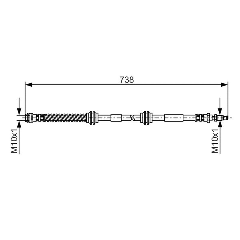 Bosch Brake Hydraulic Hose Line Front fits VW Touareg 2002-2010