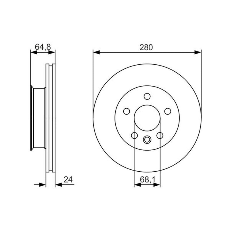 Bosch 2 x Vented Brake Discs