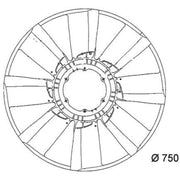Mahle Radiator Cooling Fan Blade fits Mercedes-Benz Actros 1996-2002