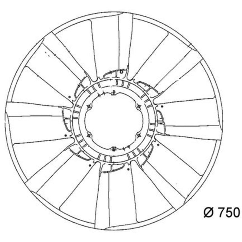 Mahle Radiator Cooling Fan Blade fits Mercedes-Benz Actros 1996-2002