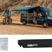 Fiamma Deep Black F80S 400 Royal Grey Fabric (07831E01R) Winch Handle Wall Mounted Fiamma - Dynamic Drive