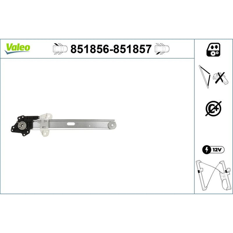 Valeo Electric Window Regulator Lifter Right Rear 851857