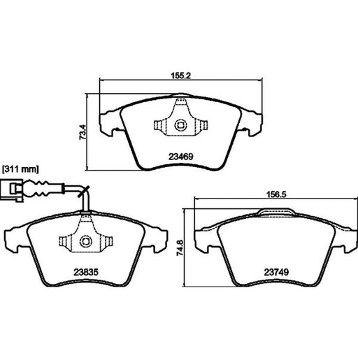 Mintex Front Brake Pad Set fits VW Touareg 2002-2018 2.5 3.0 4.2 5.0 6.0