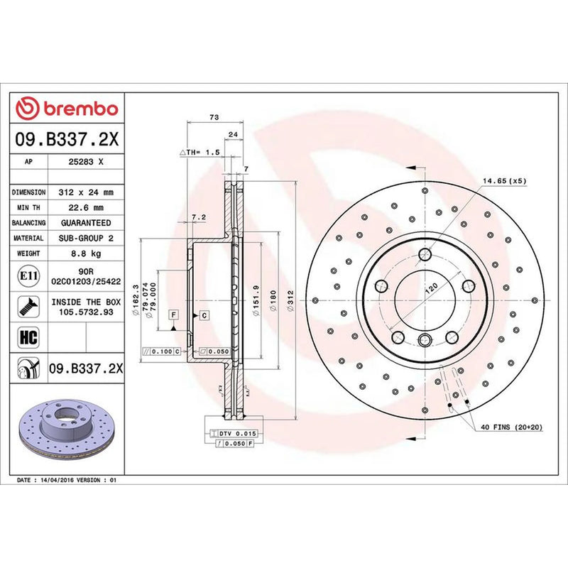 Brembo Xtra Front / & Rear / Brake Discs & Pads fits BMW 3 2006-2013