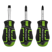 Sealey Premier Premier GripMAX Stubby Screwdriver Set 3pc - Hi-Vis Green Sealey Premier - Dynamic Drive