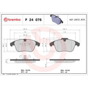 Brembo 4 x Front Brake Pad Set fits Ford Galaxy 2006-2015 2.0