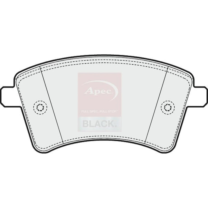 Apec Black Front Brake Pad Set fits Mercedes-Benz Citan Dualiner 2012-2021
