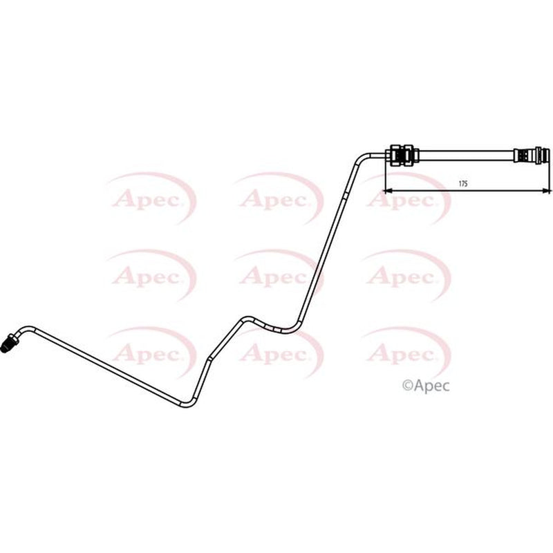 Apec Brake Hydraulic Hose Line Rear Right fits Ford Galaxy II 2006-2015