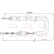 Apec Handbrake Cable Left Rear fits Renault Kangoo 1997-2018 1.2 1.4 1.5 1.6 1.9