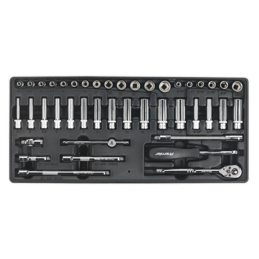 Sealey Tool Tray with Socket Set 43pc 1/4"Sq Drive TBT19 Sealey - Dynamic Drive