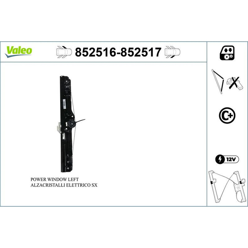 Valeo Electric Window Regulator Lifter Right Front 852517