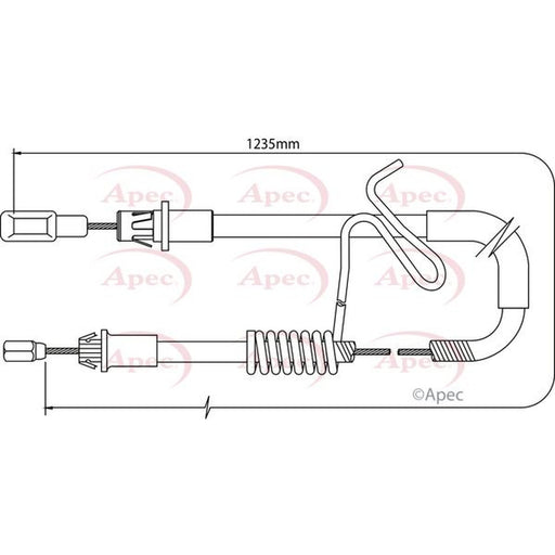 Apec Handbrake Cable Right Rear fits Ford Transit 2006-2014 2.2 2.3 2.4 3.2