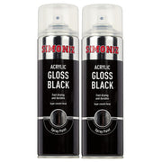 2x Simoniz Large Gloss Black Acrylic Aerosol Auto Car Spray Paint 500ml SIMP15D Simoniz  - Dynamic Drive