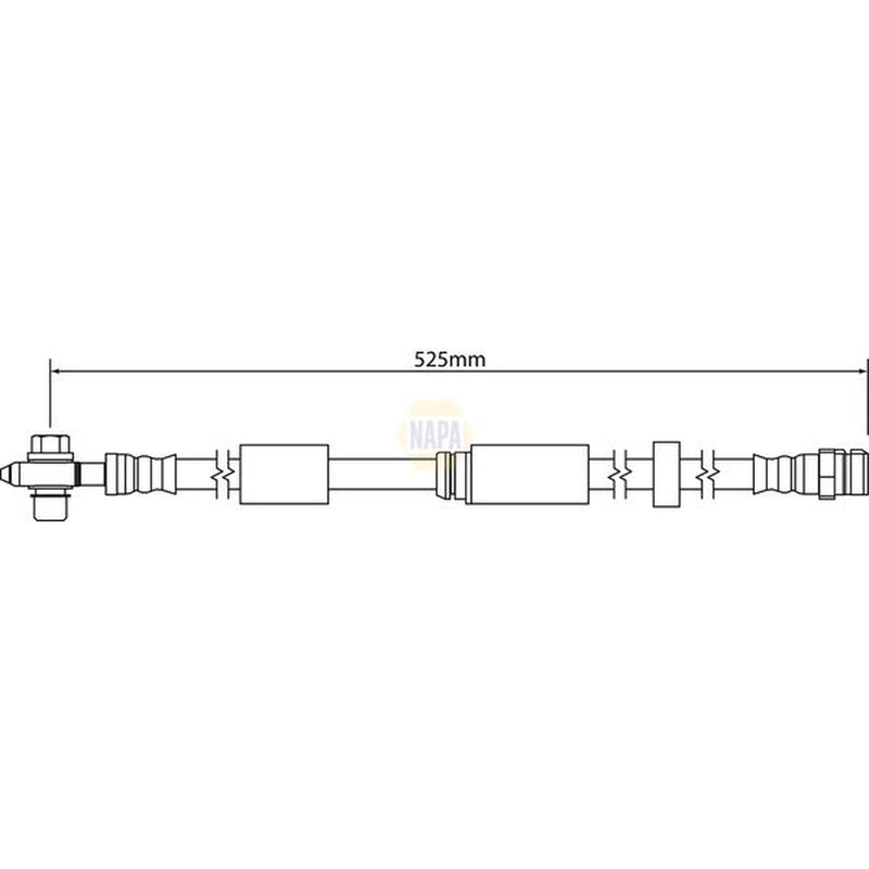 NAPA Brake Hydraulic Hose Line Front fits Seat Mii 2011-2019 1.0