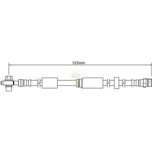 NAPA Brake Hydraulic Hose Line Front fits Seat Mii 2011-2019 1.0