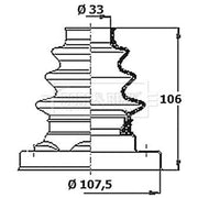 Borg & Beck Drive Shaft Bellow Kit transmission sided BCB6386