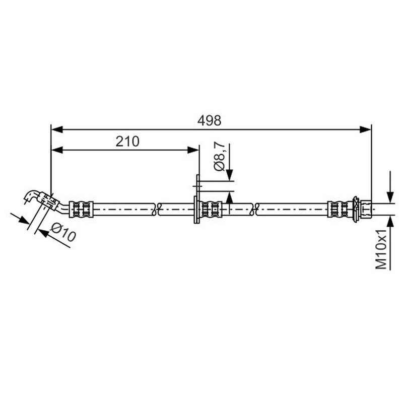 Bosch Brake Hydraulic Hose Line Rear Right fits Lexus Rx 2003-2008