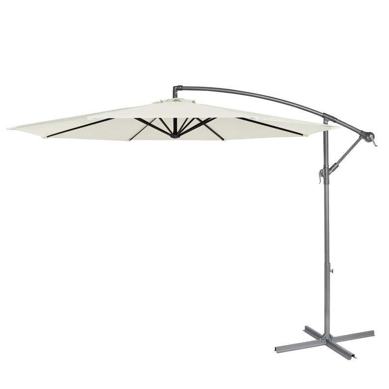 Dellonda Banana Parasol with Cover 3m - Cream DG265 Dellonda - Dynamic Drive