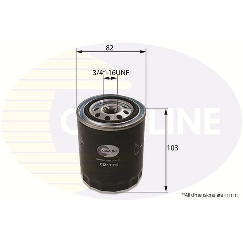 Comline Engine Oil Filter fits Isuzu Rodeo I 2002-2012 3.0