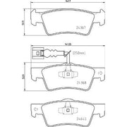 Brembo 4 x Rear Brake Pad Set fits VW California T5 Camper 2007-2009 1.9