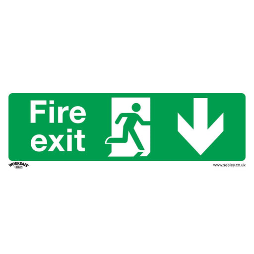 Sealey Safe Conditions Safety Sign Fire Exit (Down) Self-Adhesive Vinyl Pack of Sealey - Dynamic Drive