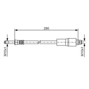 Bosch Brake Hydraulic Hose Line Rear fits BMW 5 1995-2004