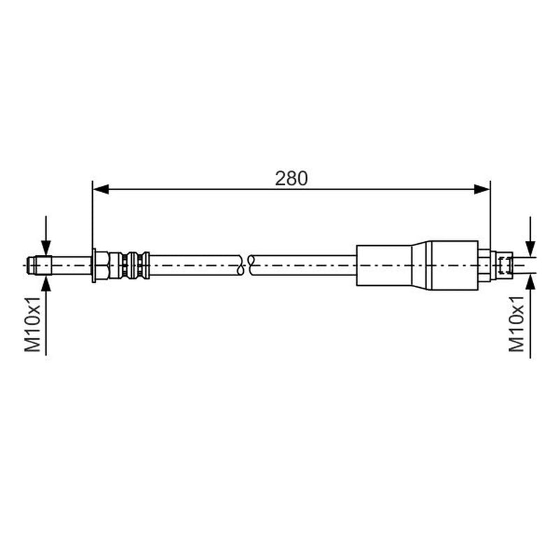 Bosch Brake Hydraulic Hose Line Rear fits BMW 5 1995-2004