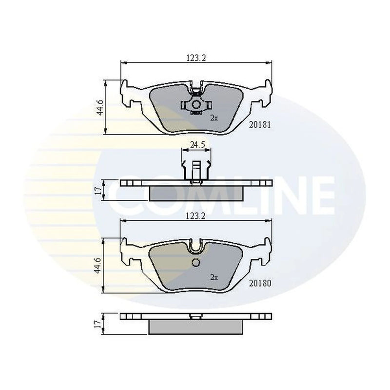 Comline 4 x Rear Brake Pad Set fits BMW 3 1990-1999