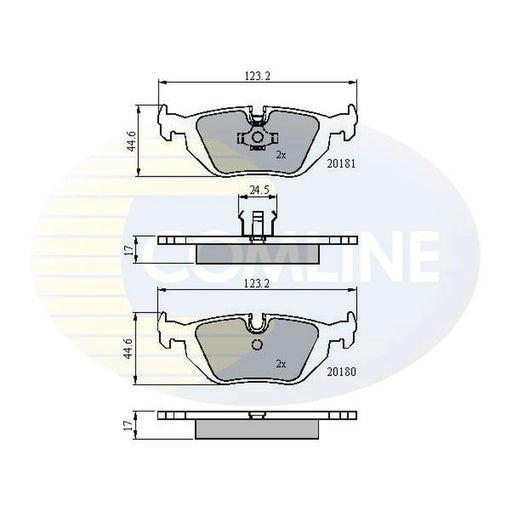 Comline 4 x Rear Brake Pad Set fits BMW 3 1990-1999
