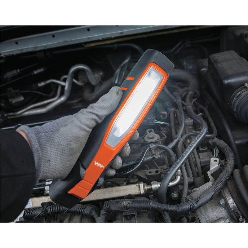 Draper COB/SMD LED Rechargeable Inspection Lamp, 7W, 700 Lumens, Orange 11761 Draper - Dynamic Drive