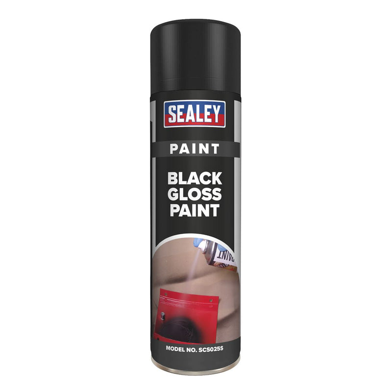 Sealey Black Gloss Paint 500ml SCS025S Sealey - Dynamic Drive
