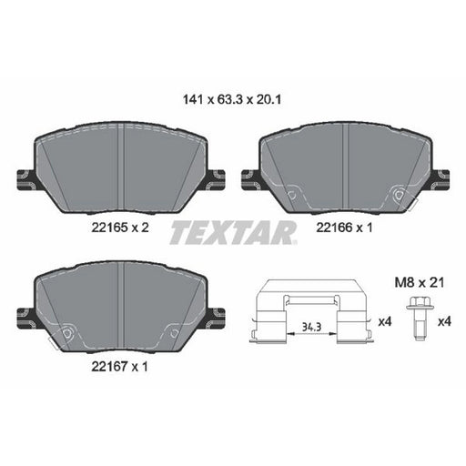 Textar Front Brake Pad Set 2216503