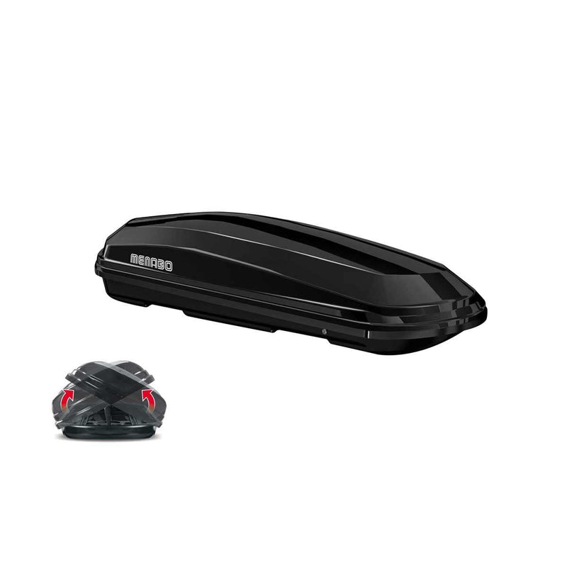 Menabo Diamond 450 Litre Black Roof Box with Duo / Dual Opening (75kg Max.) Menabo - Dynamic Drive