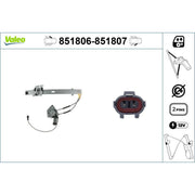 Valeo Electric Window Regulator Lifter Right Front 851807