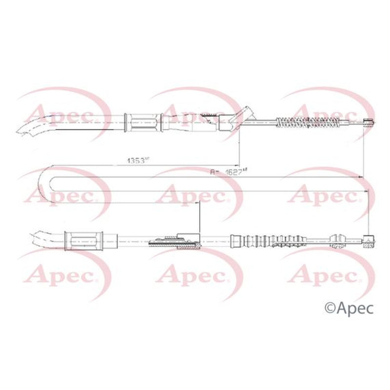 Apec Handbrake Cable Right Rear fits Toyota Celica 1993-1999 1.8 2.0