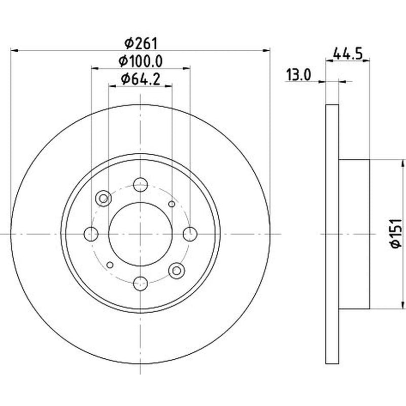 DON 2 x Solid Front Brake Discs PCD14782-x2
