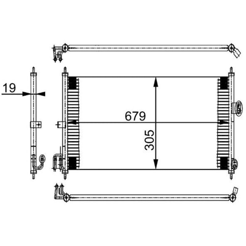 Mahle Air Conditioning Condenser fits Nissan Almera 2000-2006 1.5 1.8 2.2