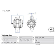 Bosch Car Alternator 12V
