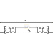 NAPA Brake Hydraulic Hose Line Rear fits Opel Corsa C 2000-2009