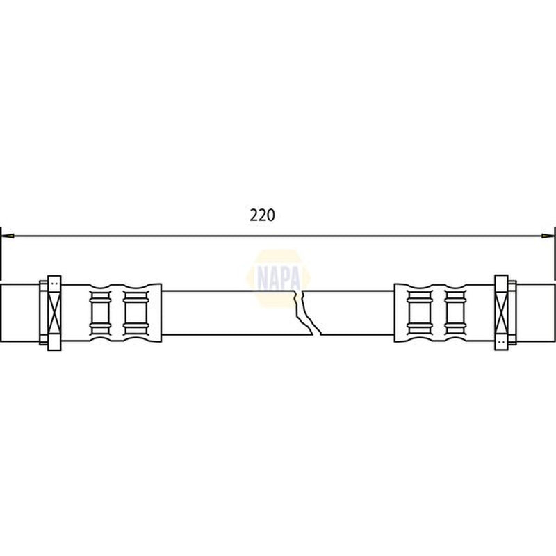 NAPA Brake Hydraulic Hose Line Rear fits Opel Corsa C 2000-2009
