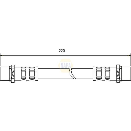 NAPA Brake Hydraulic Hose Line Rear fits Opel Corsa C 2000-2009