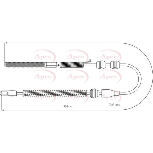Apec Handbrake Cable Left Rear CAB1486