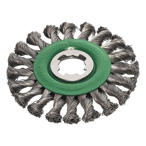 Lessmann X-Lock Stainless Steel Knot Wheel Brush 115mm Non Spark Lessmann - Dynamic Drive
