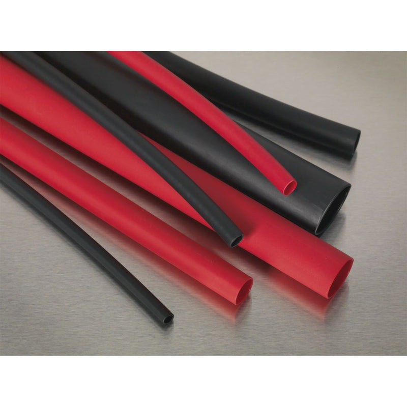 Sealey Heat Shrink Tubing Assortment 72pc Black & Red Adhesive Lined 200mm Sealey - Dynamic Drive