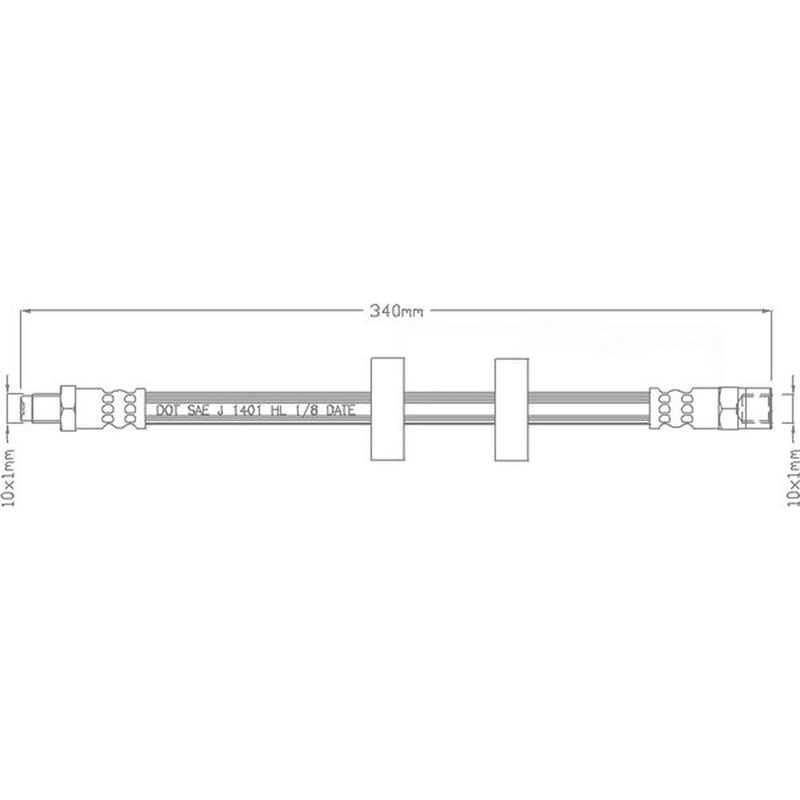 Juratek Brake Hydraulic Hose Line Front fits Audi 100 C3 1982-1991