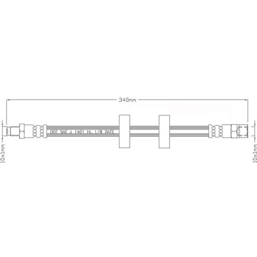 Juratek Brake Hydraulic Hose Line Front fits Audi 100 C3 1982-1991