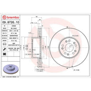 Brembo 2 x Internally Vented Brake Discs fits Mercedes-Benz S-Class 1991-1999