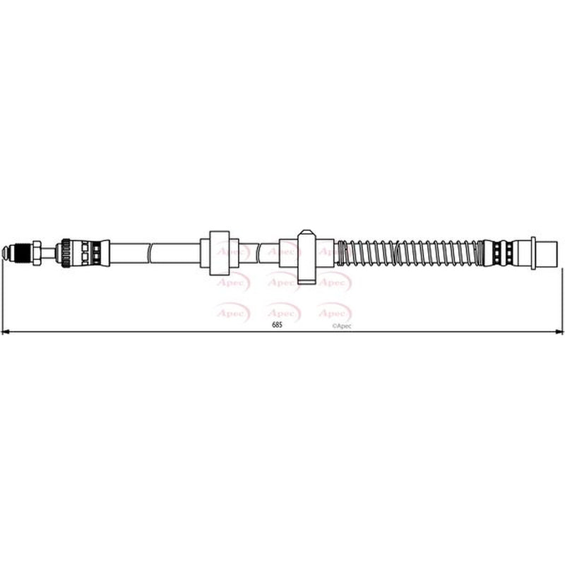 Apec Brake Hydraulic Hose Line Rear Right fits Citroën C5 III 2008-2016